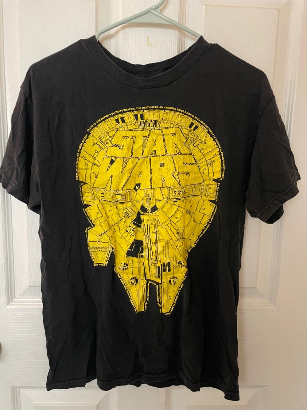 Star Wars Black Tee with Yellow Millennium Falcon Graphic